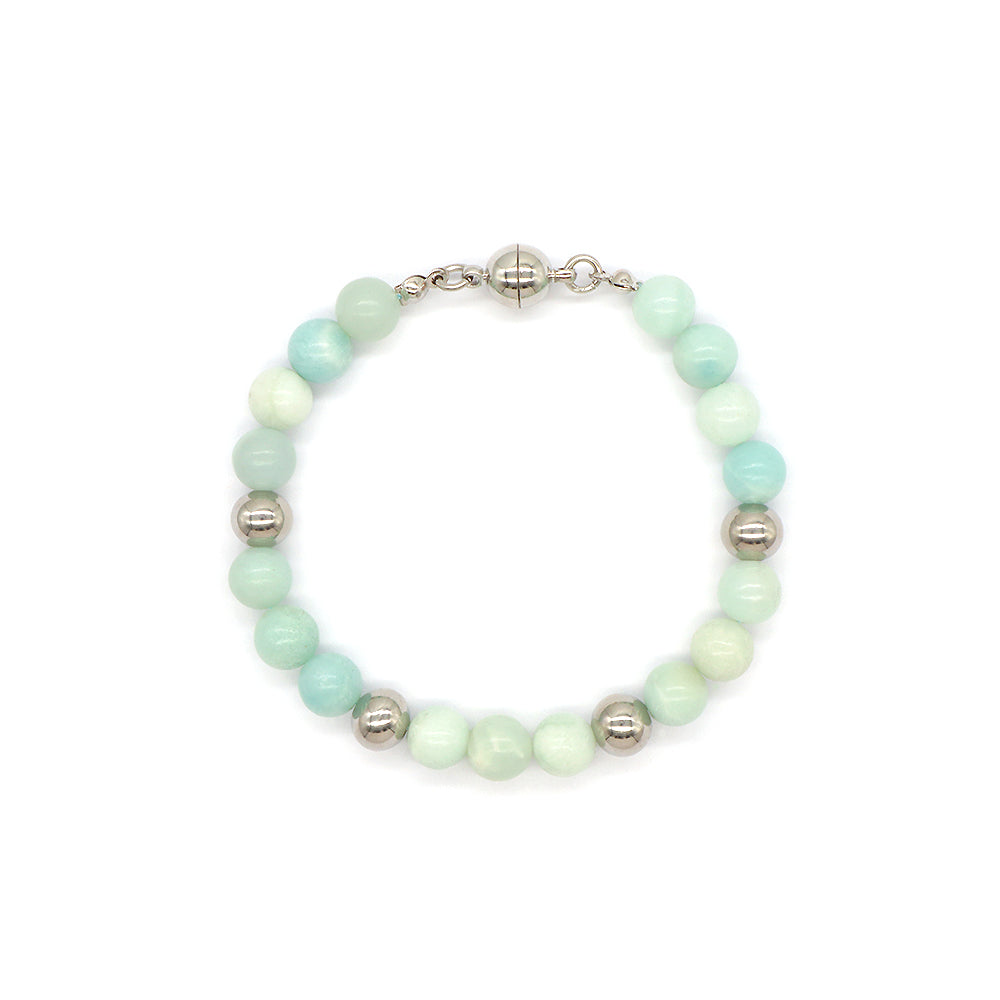 Handmade Customizable Natural Stone 6mm Brass Beads Gold Plated Bracelet