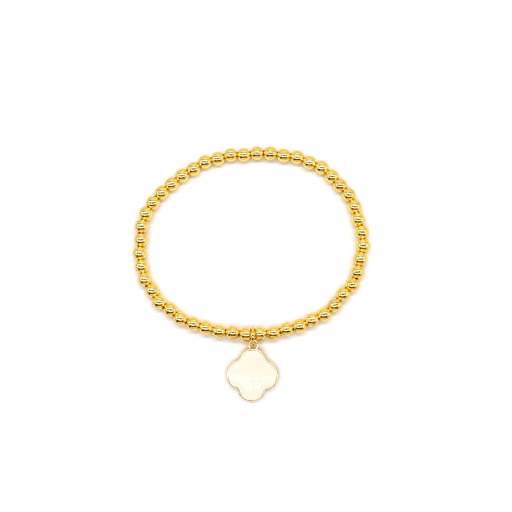 Handmade Customizable Brass Beads With Enamel Pendant Bracelet