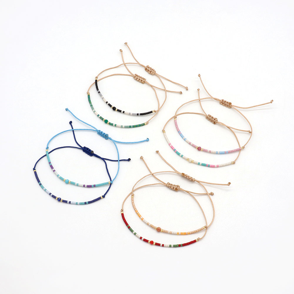 Handmade Customizable Miyuki Beads Bracelet With Natural Stone Bracelet