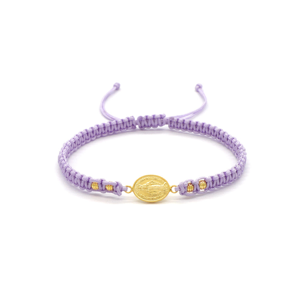 Handmade Customizable Brass Charm Bracelet With Cotton Wire Gold Plated Bracelet