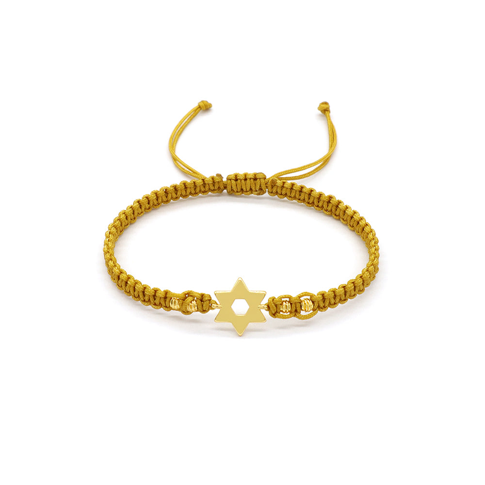 Handmade Customizable Brass Charm Bracelet With Cotton Wire Gold Plated Bracelet