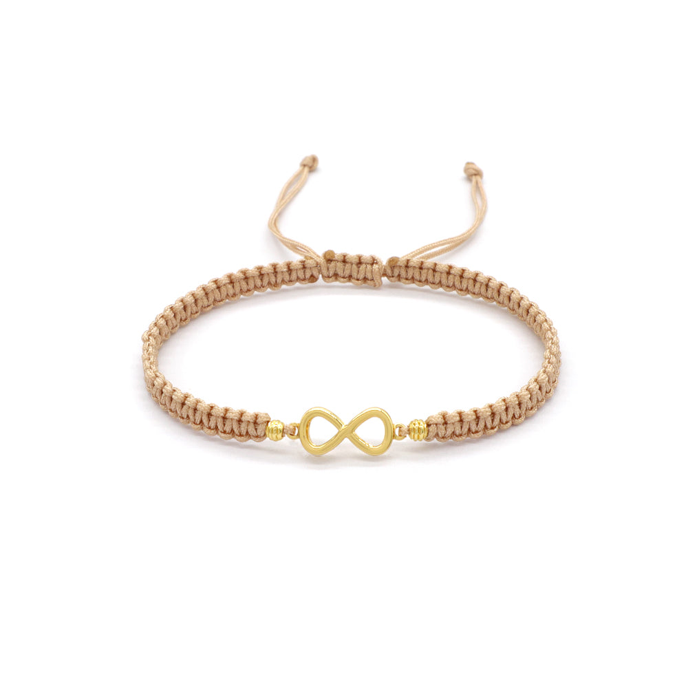 Handmade Customizable Brass Charm Bracelet With Cotton Wire Gold Plated Bracelet