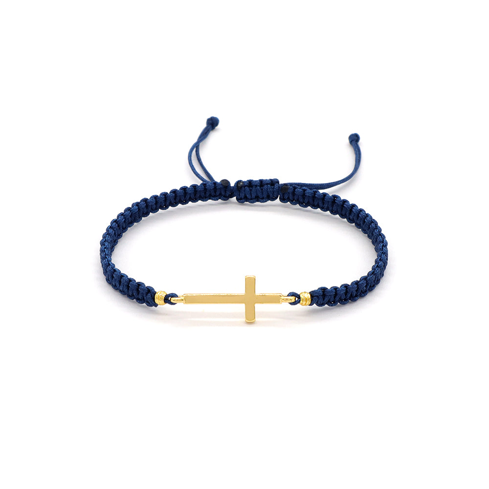 Handmade Customizable Brass Charm Bracelet With Cotton Wire Gold Plated Bracelet