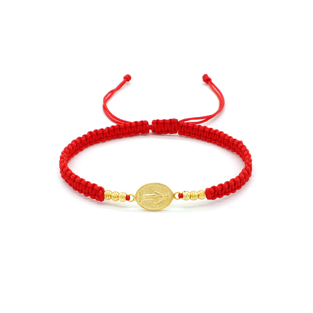 Handmade Customizable Brass Charm Bracelet With Cotton Wire Gold Plated Bracelet