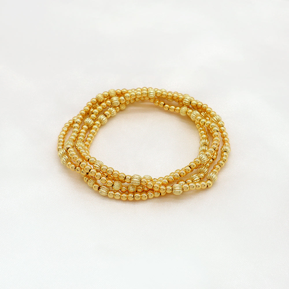 Handmade Customizable 3mm Brass Beads Gold Plated Bracelet