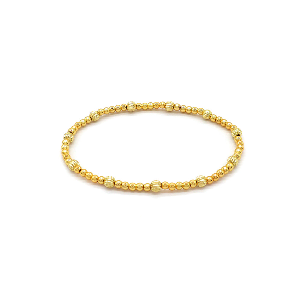 Handmade Customizable 3mm Brass Beads Gold Plated Bracelet
