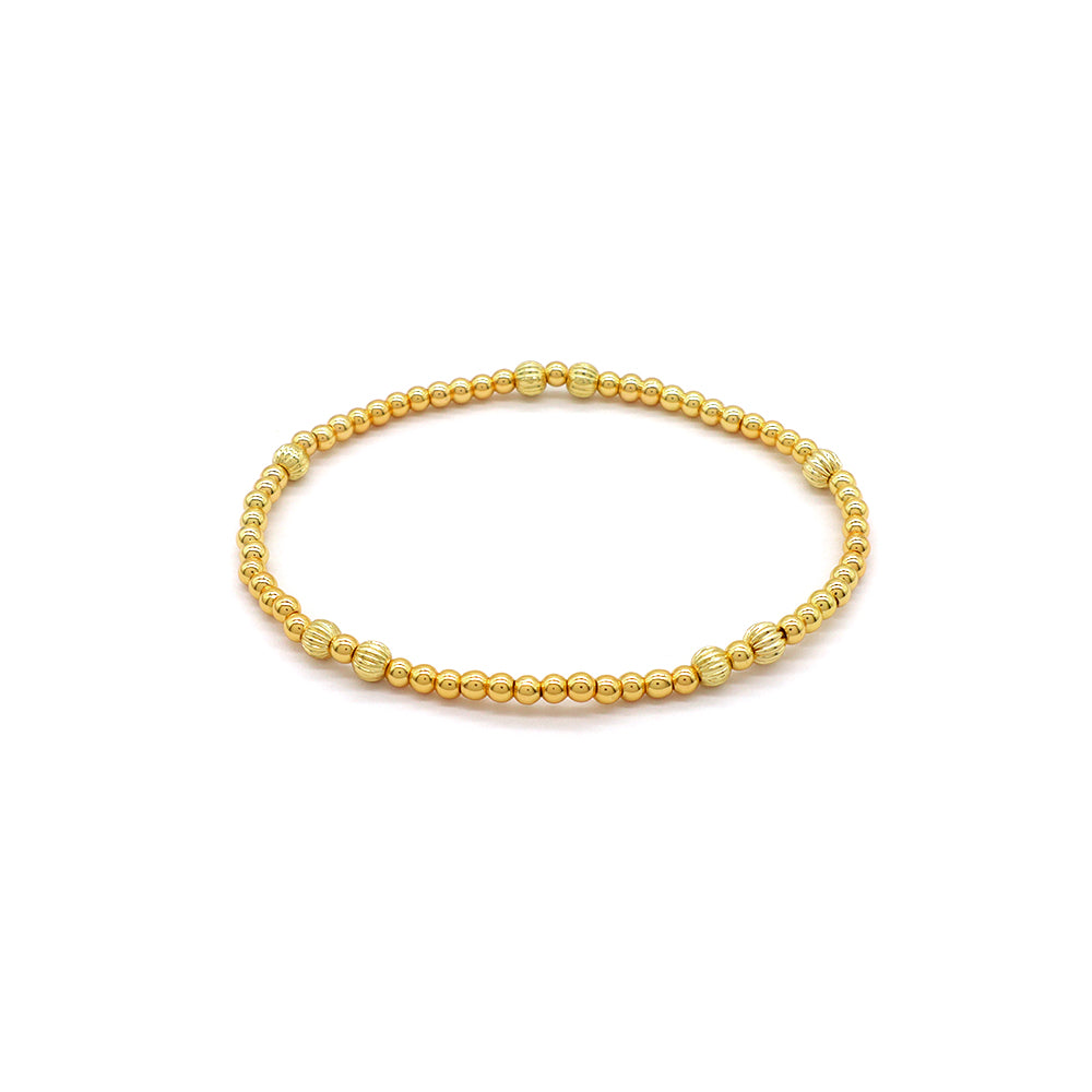 Handmade Customizable 3mm Brass Beads Gold Plated Bracelet
