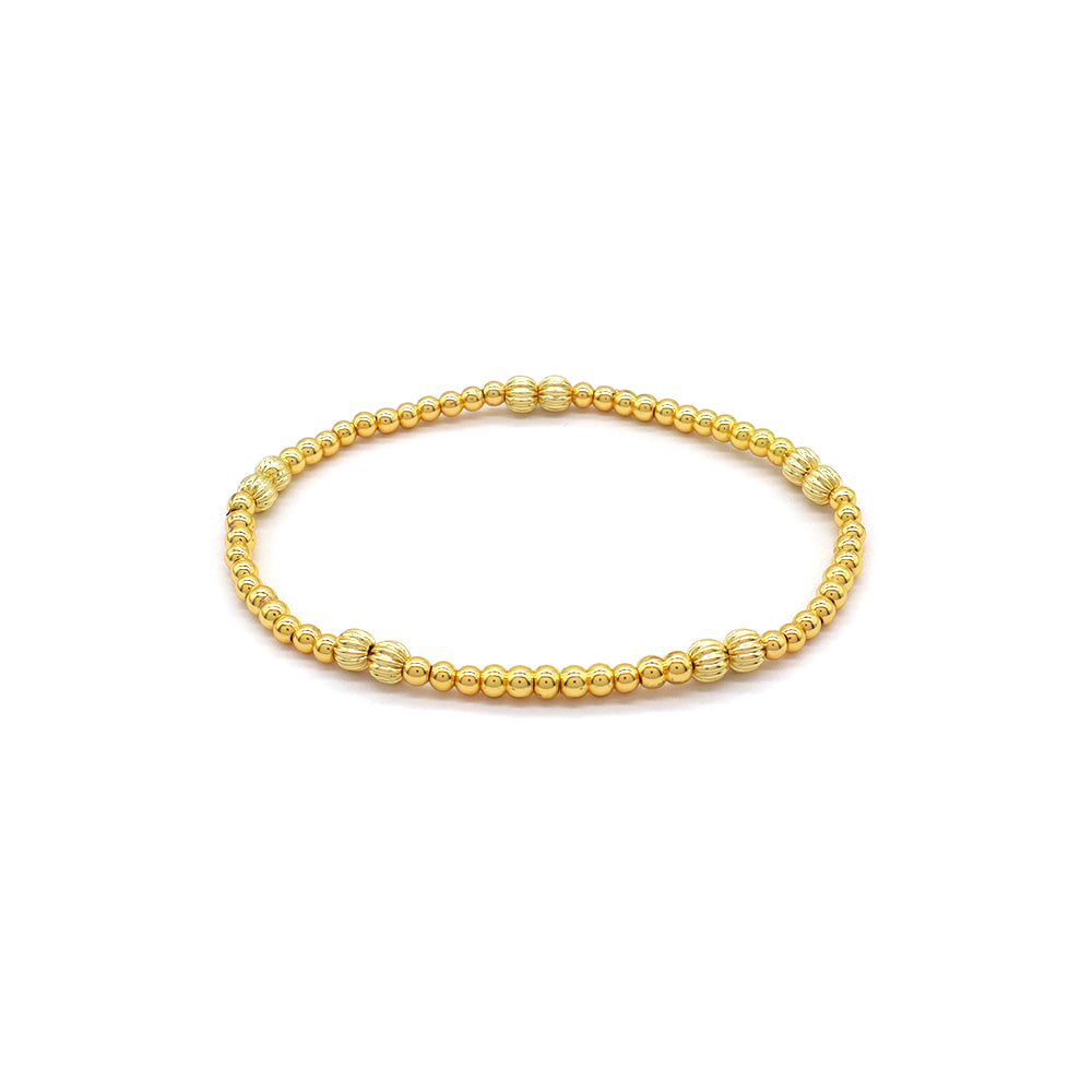 Handmade Customizable 3mm Brass Beads Gold Plated Bracelet
