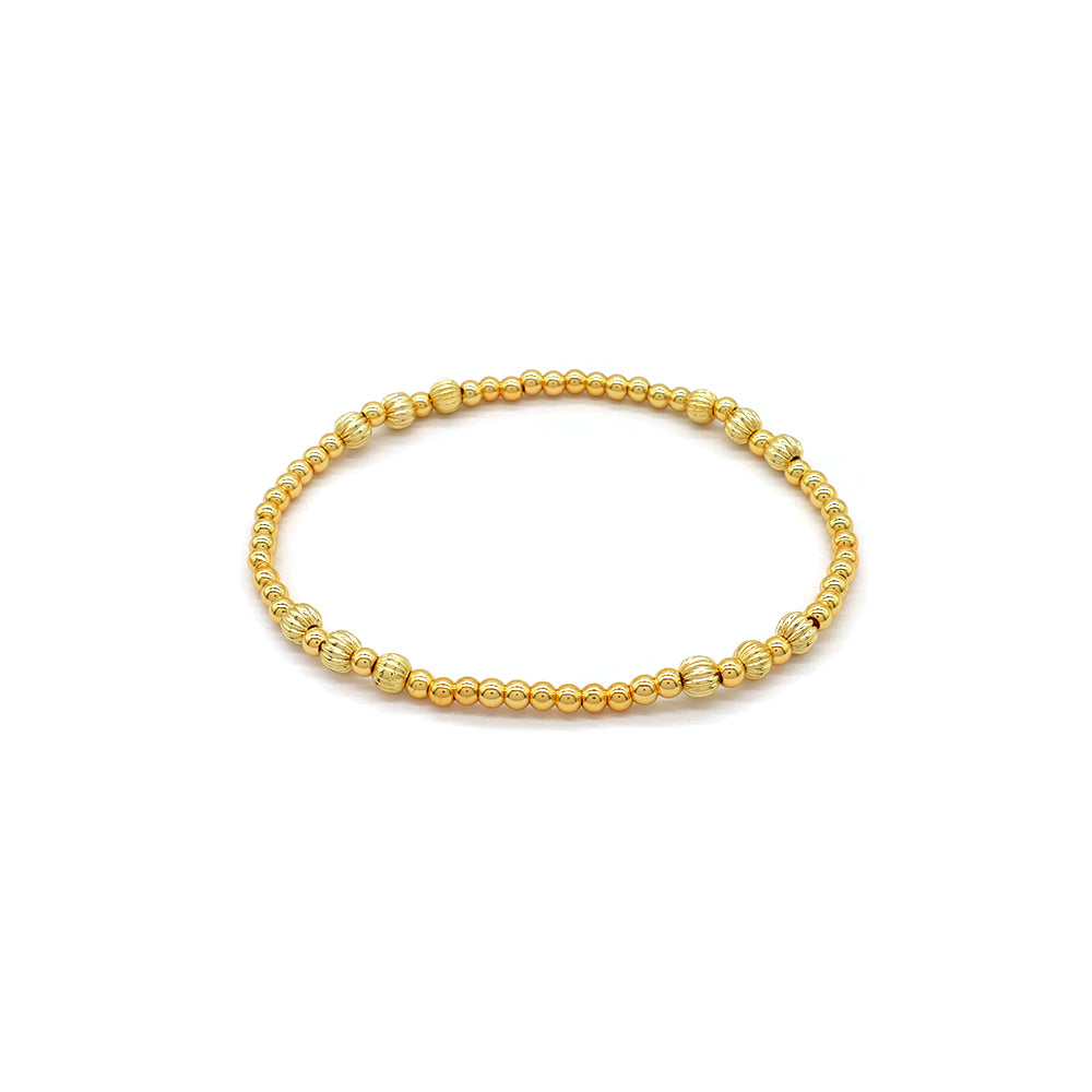 Handmade Customizable 3mm Brass Beads Gold Plated Bracelet