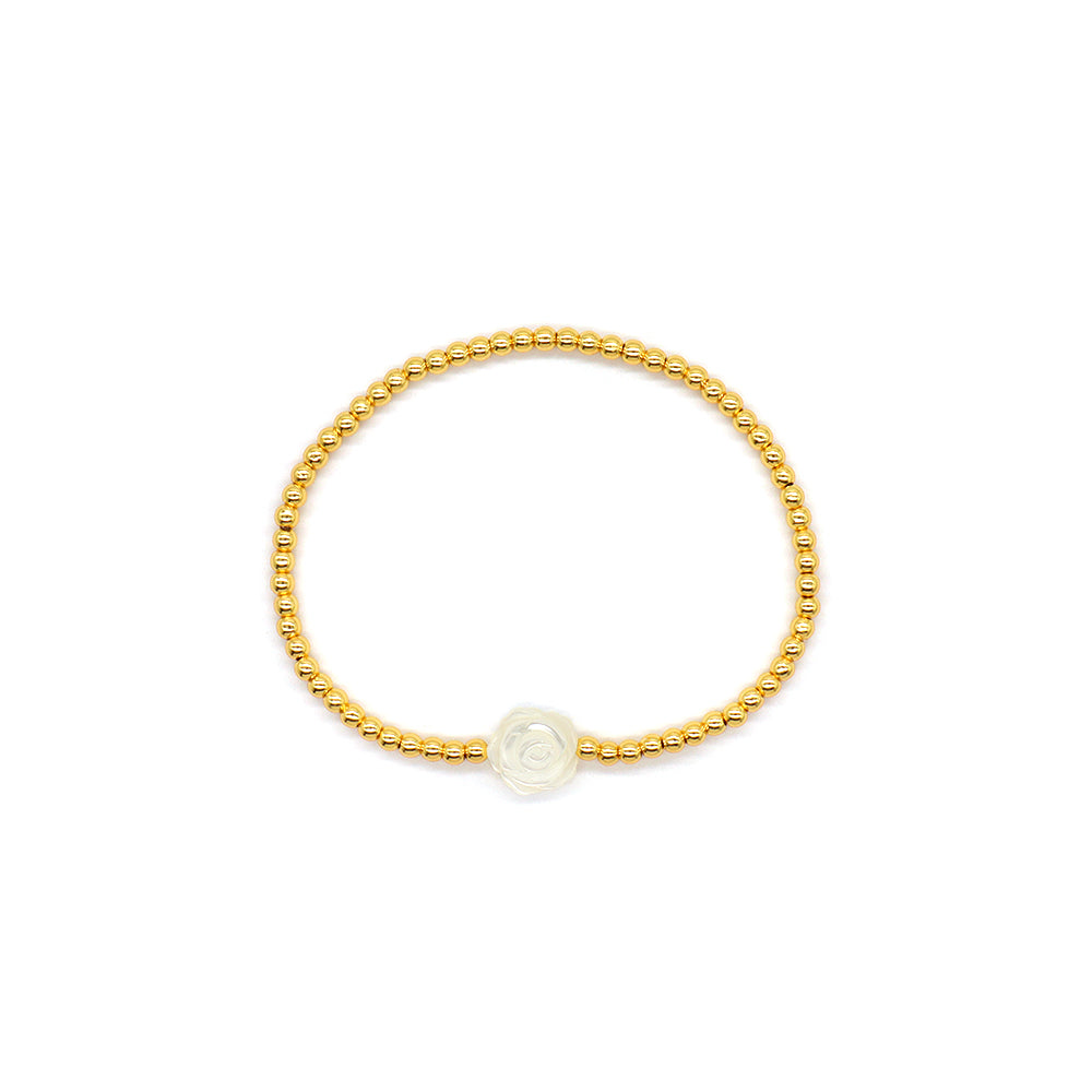 Handmade Customizable 3mm Brass Beads Bracelet With Shell Charm Bracelet