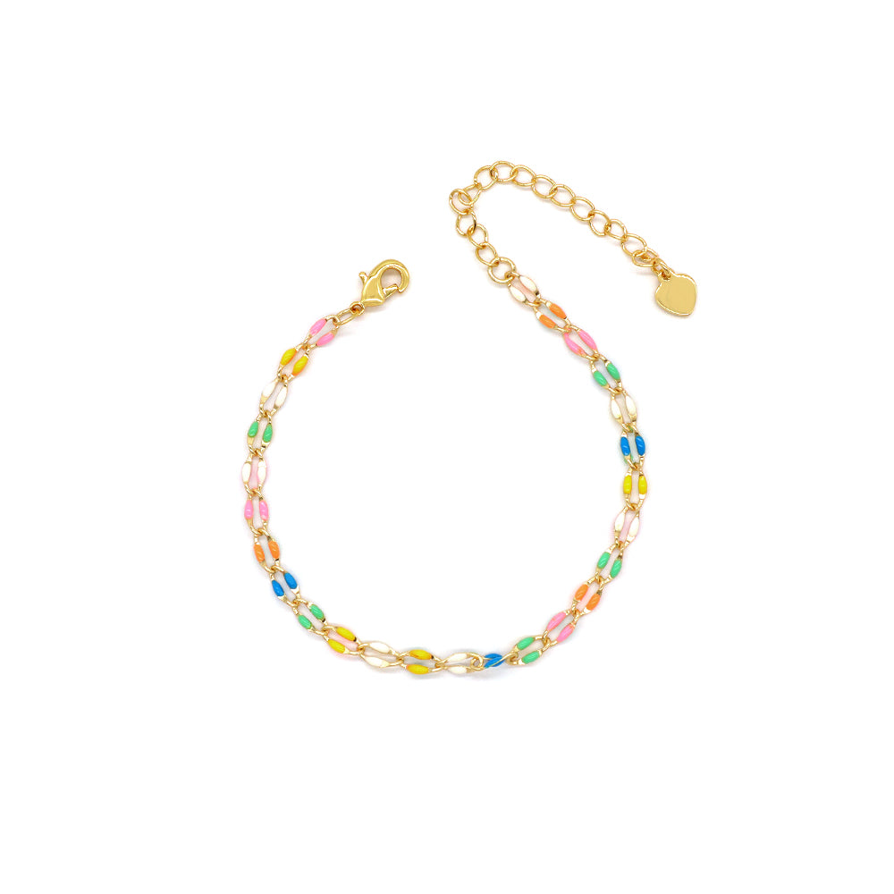 Handmade Customizable Fashion Gold Plated Enamel Bracelet Gifts For Women