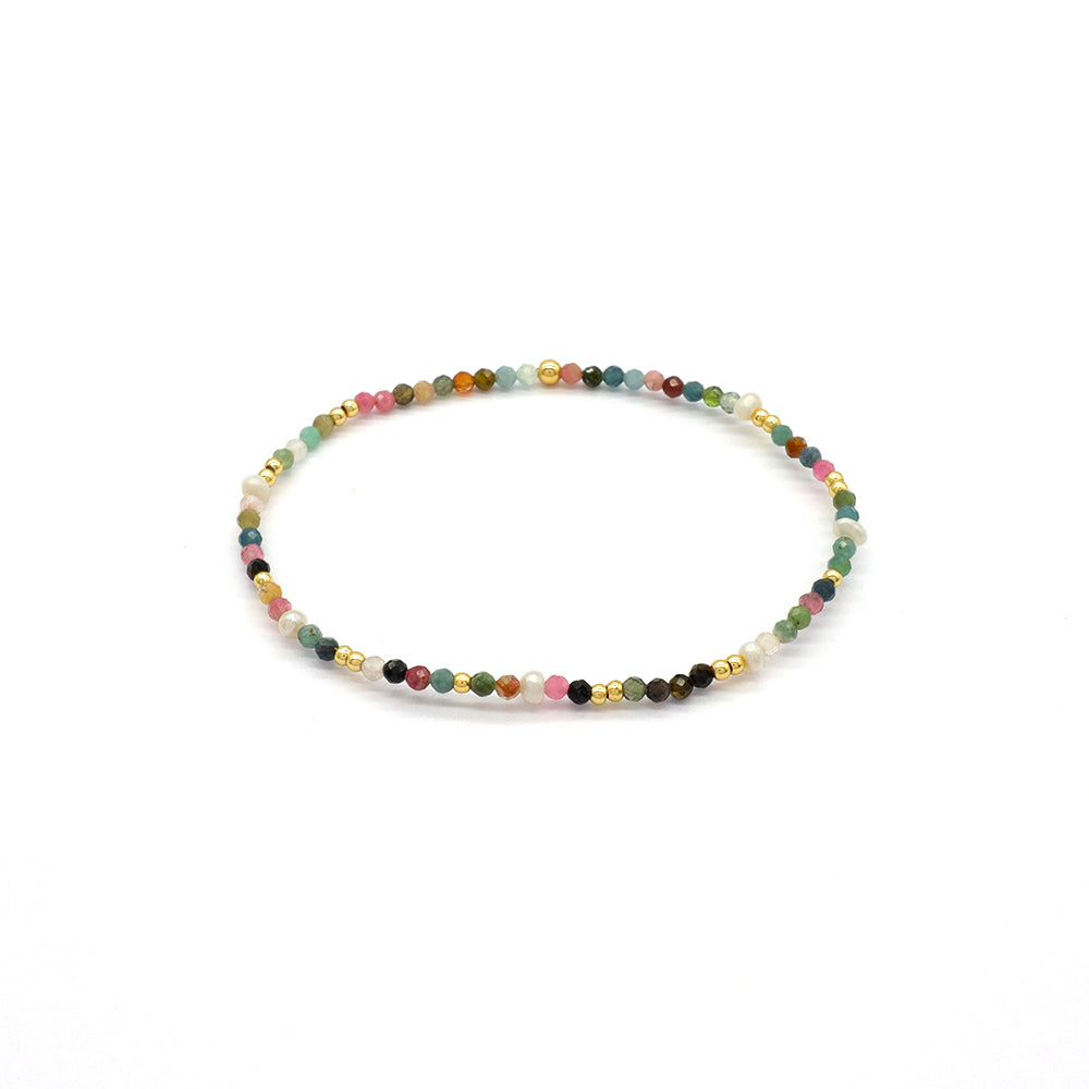 Handmade Customizable Tourmaline Bracelet With Fresh Water Pearl Bracelet