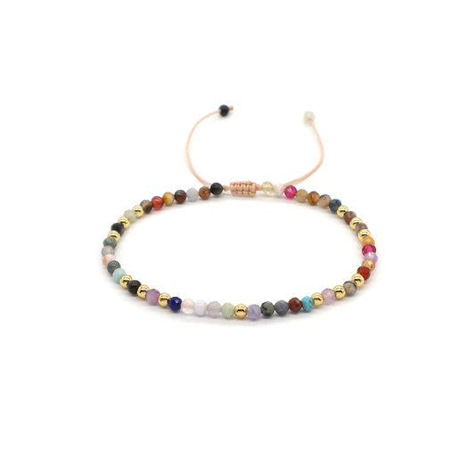 Handmade Customizable Natural Stone  Beads Bracelet With 925 Sterling Silver Pendant