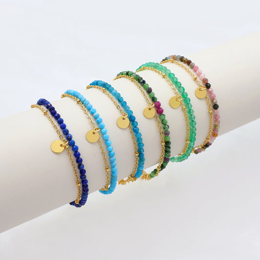 Handmade Customizable Natural Stone Double Layer Bracelet