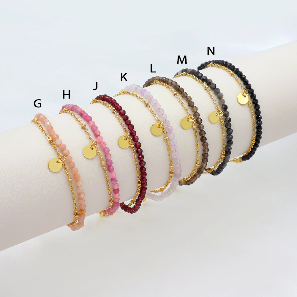 Handmade Customizable Natural Stone Double Layer Bracelet