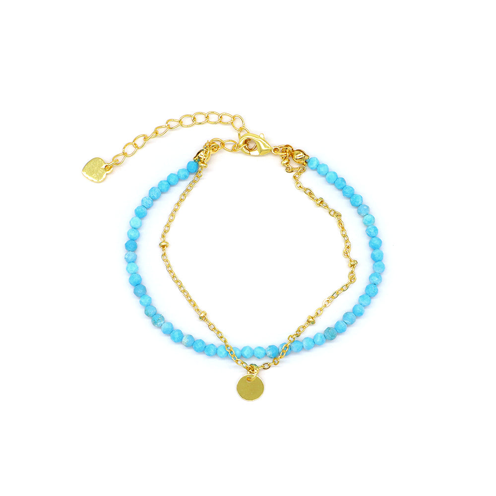 Handmade Customizable Natural Stone Double Layer Bracelet