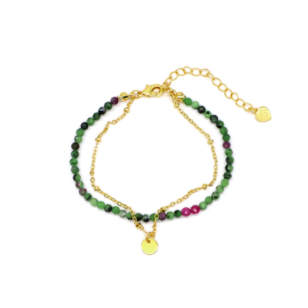 Handmade Customizable Natural Stone Double Layer Bracelet