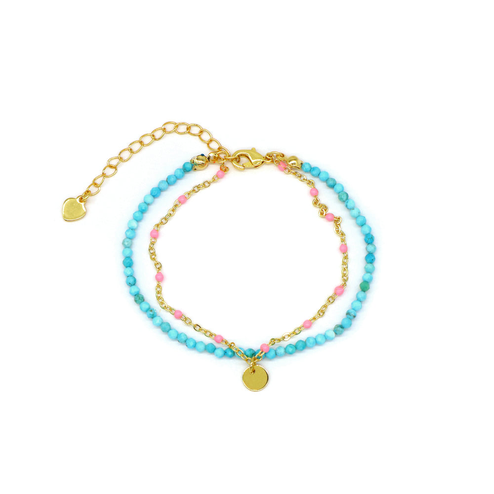 Handmade Customizable Natural Stone Double Layer Bracelet