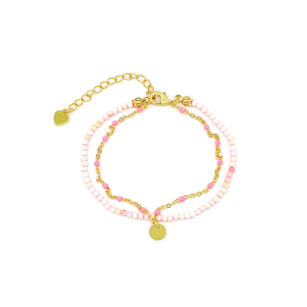 Handmade Customizable Natural Stone Double Layer Bracelet