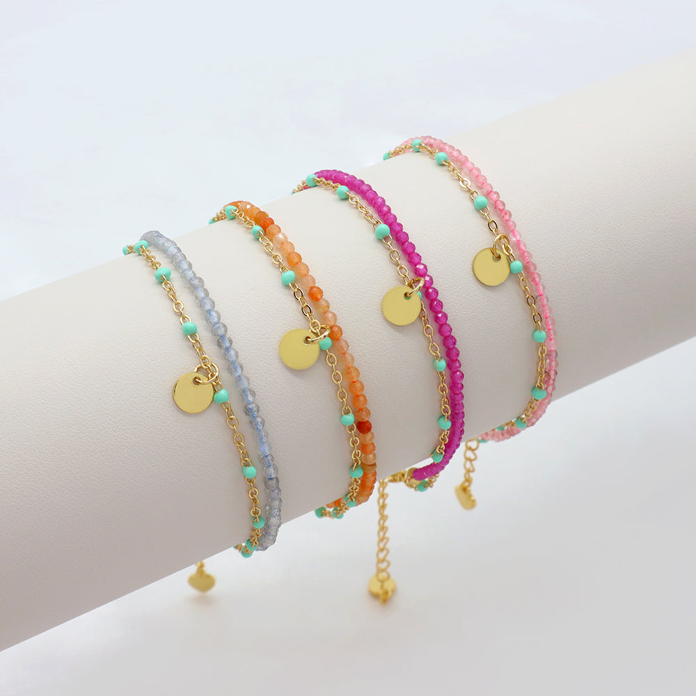 Handmade Custom Natural Stone Double Layer Bracelet