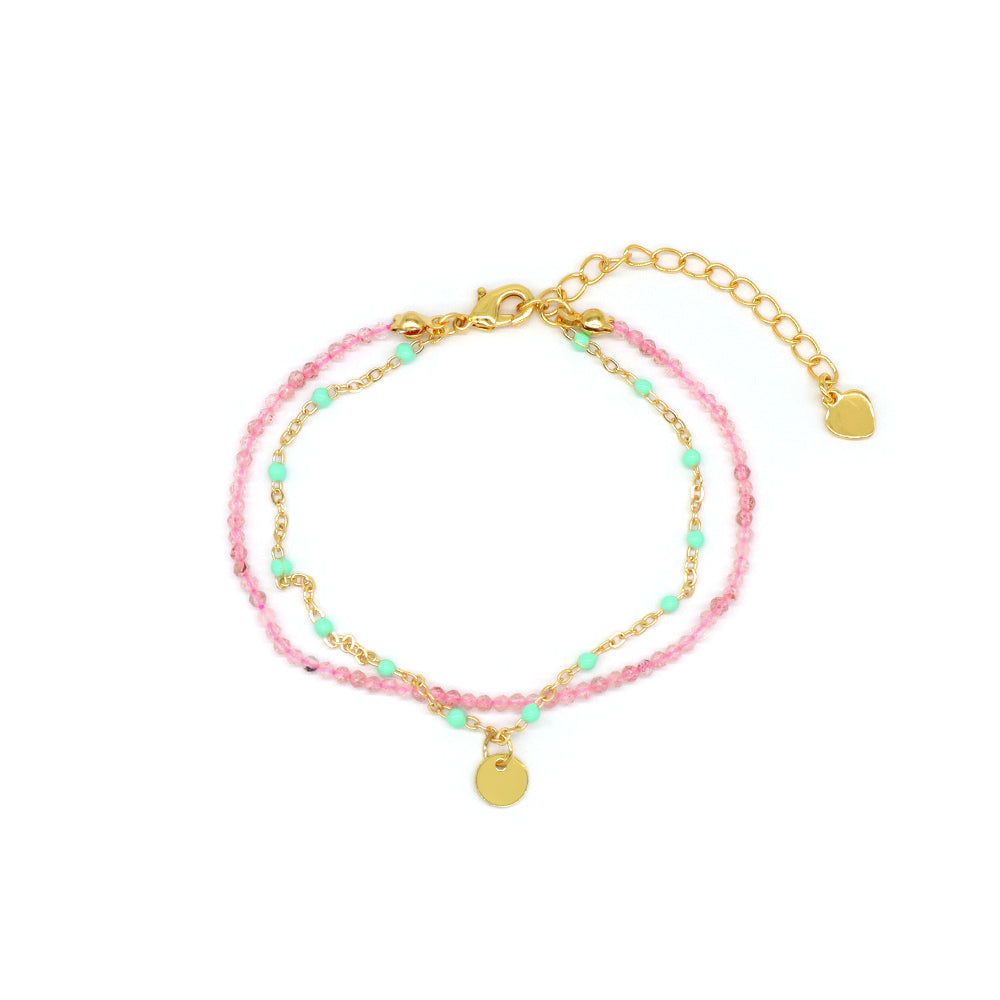 Handmade Custom Natural Stone Double Layer Bracelet