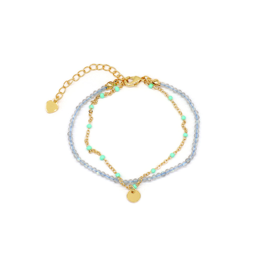 Handmade Custom Natural Stone Double Layer Bracelet