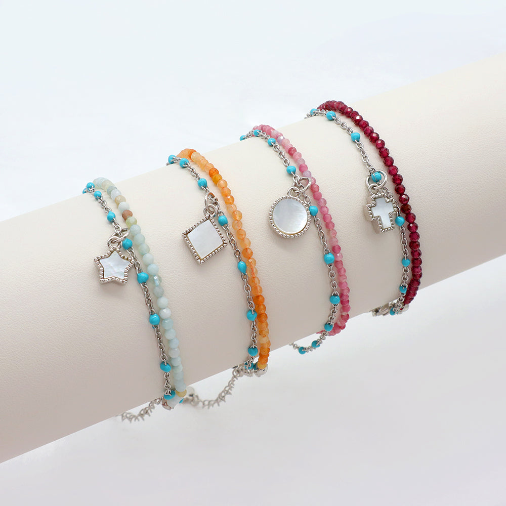 Handmade Custom Natural Stone Double Layer Bracelet