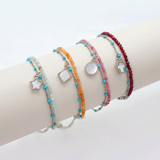 Handmade Custom Natural Stone Double Layer Bracelet