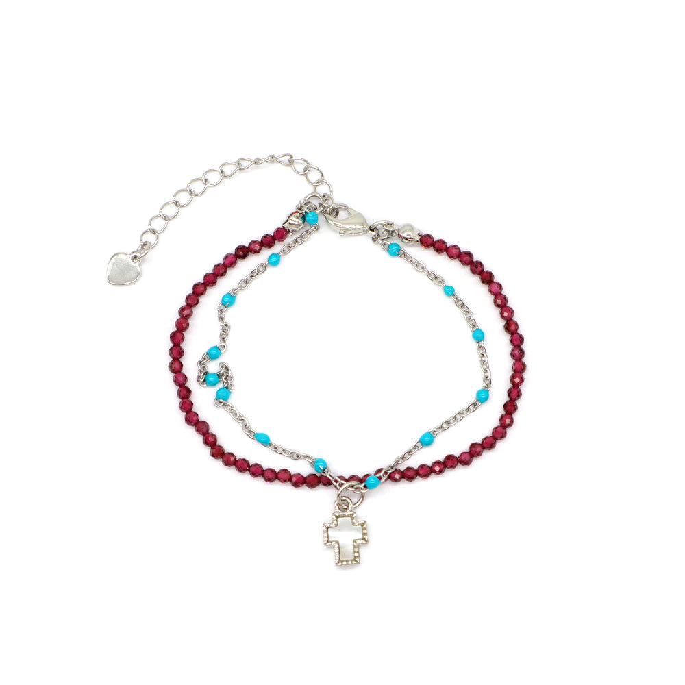 Handmade Custom Natural Stone Double Layer Bracelet