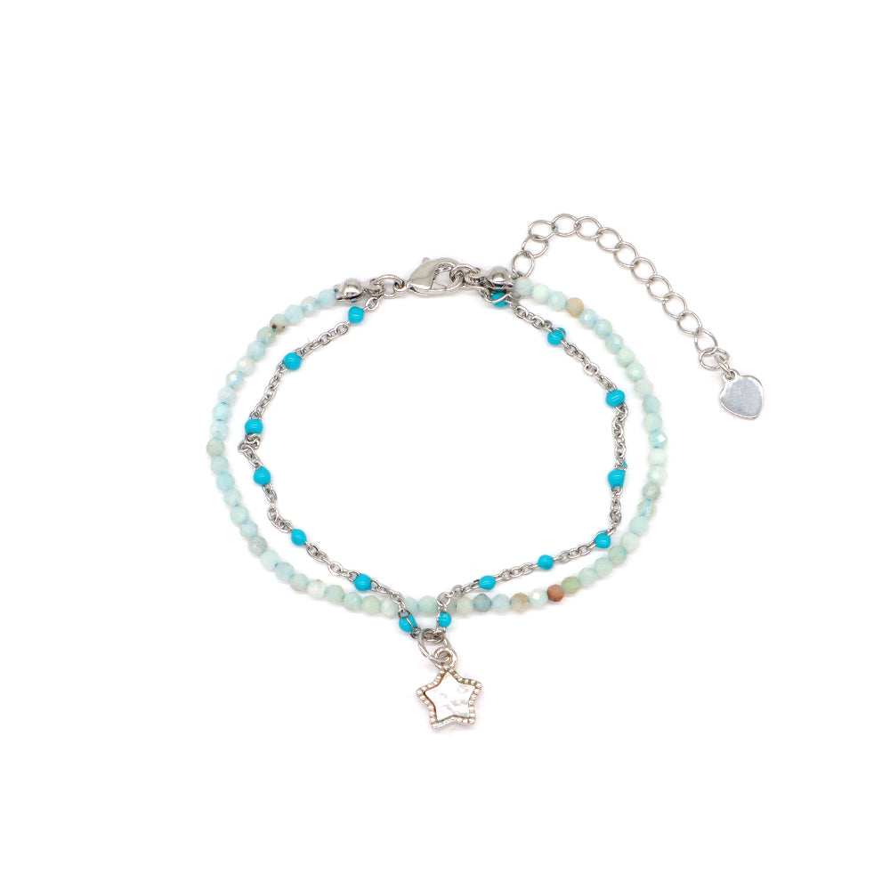 Handmade Custom Natural Stone Double Layer Bracelet