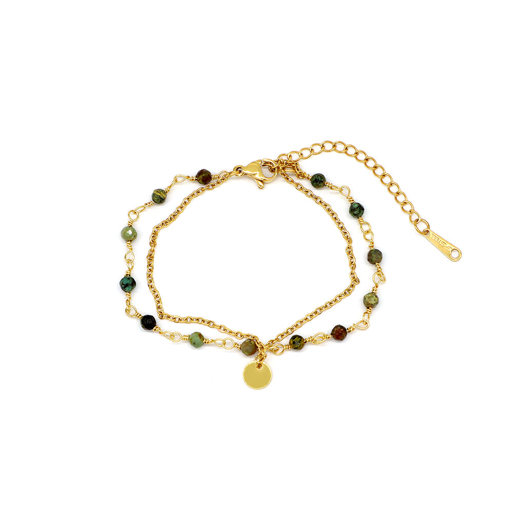 Handmade Customizable Natural Stone Double Layer Bracelet