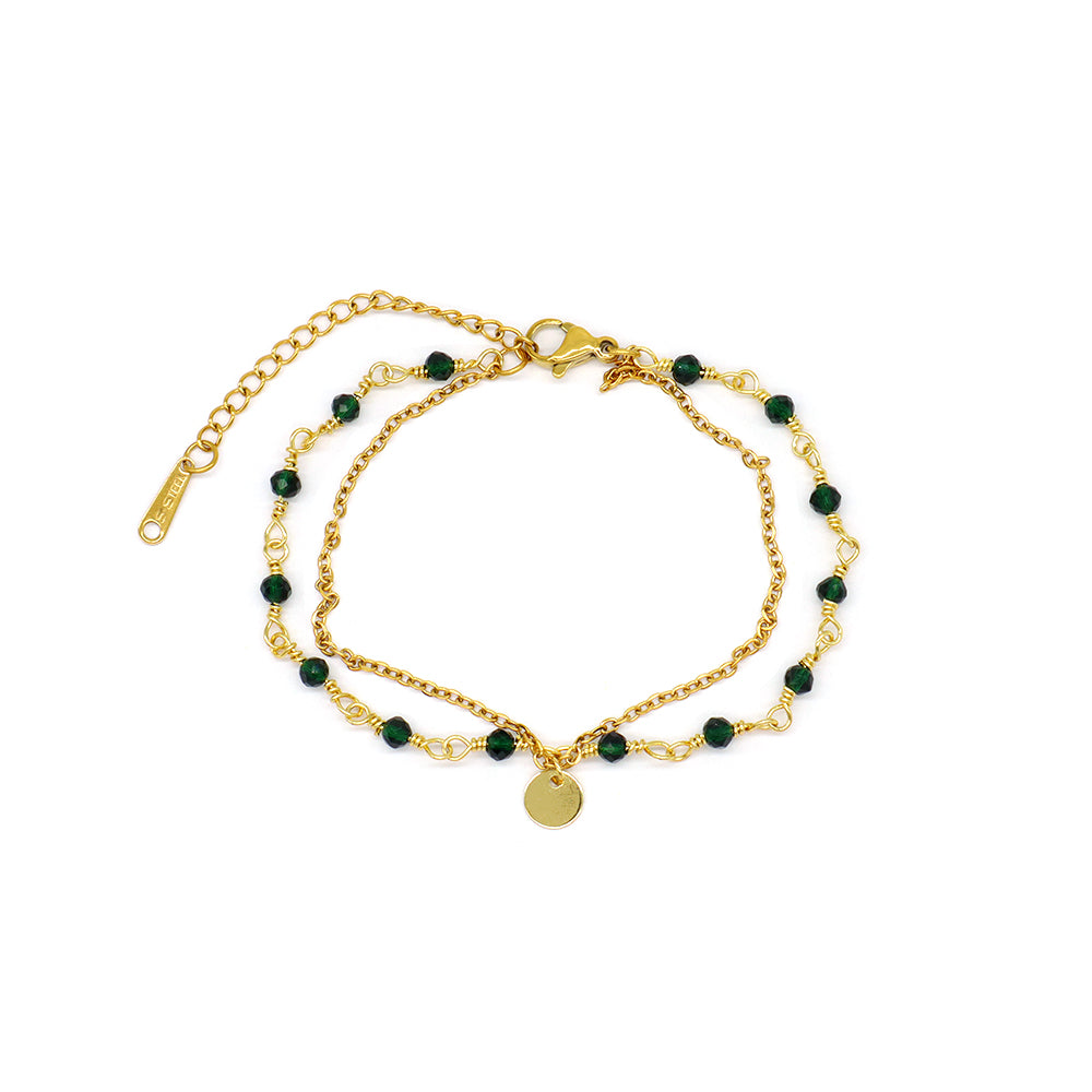 Handmade Customizable Natural Stone Double Layer Bracelet