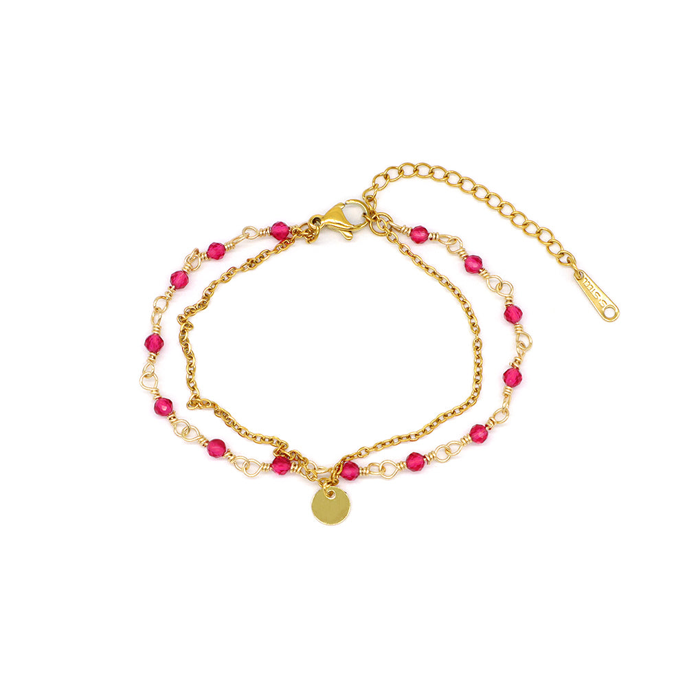 Handmade Customizable Natural Stone Double Layer Bracelet