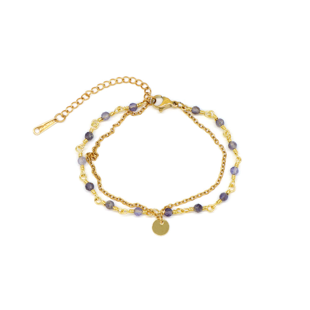 Handmade Customizable Natural Stone Double Layer Bracelet