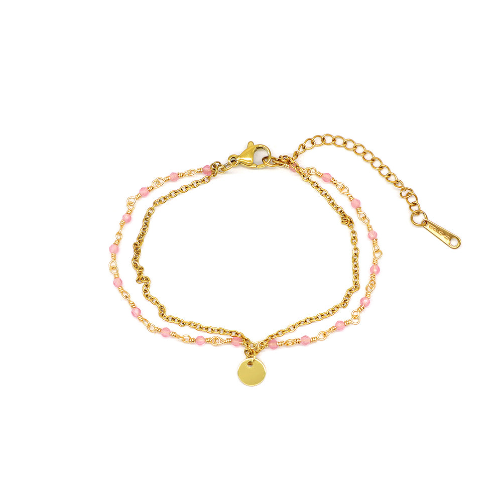 Handmade Customizable Natural Stone Double Layer Bracelet