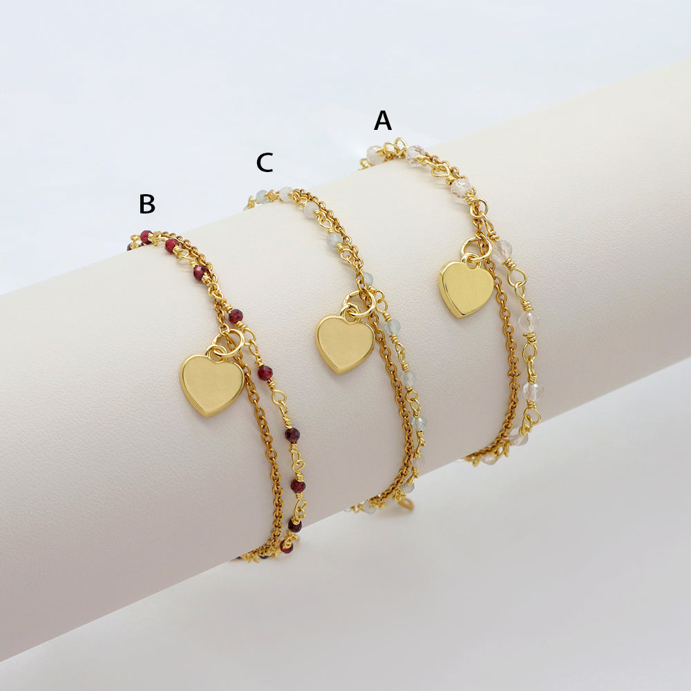 Handmade Custom Natural Stone Double Layer Bracelet