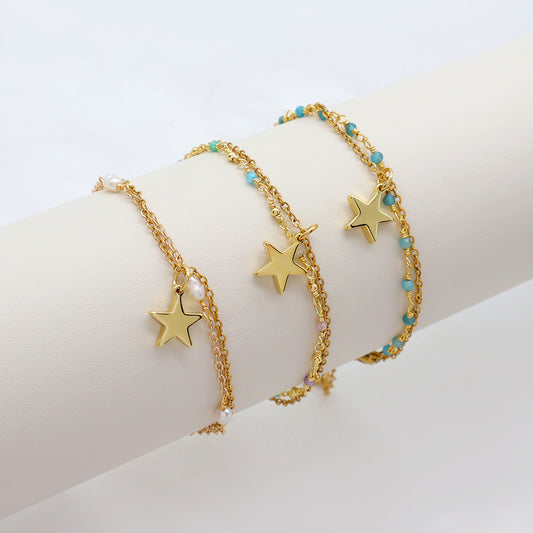 Handmade Custom Natural Stone Double Layer Bracelet