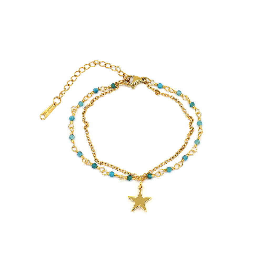 Handmade Custom Natural Stone Double Layer Bracelet