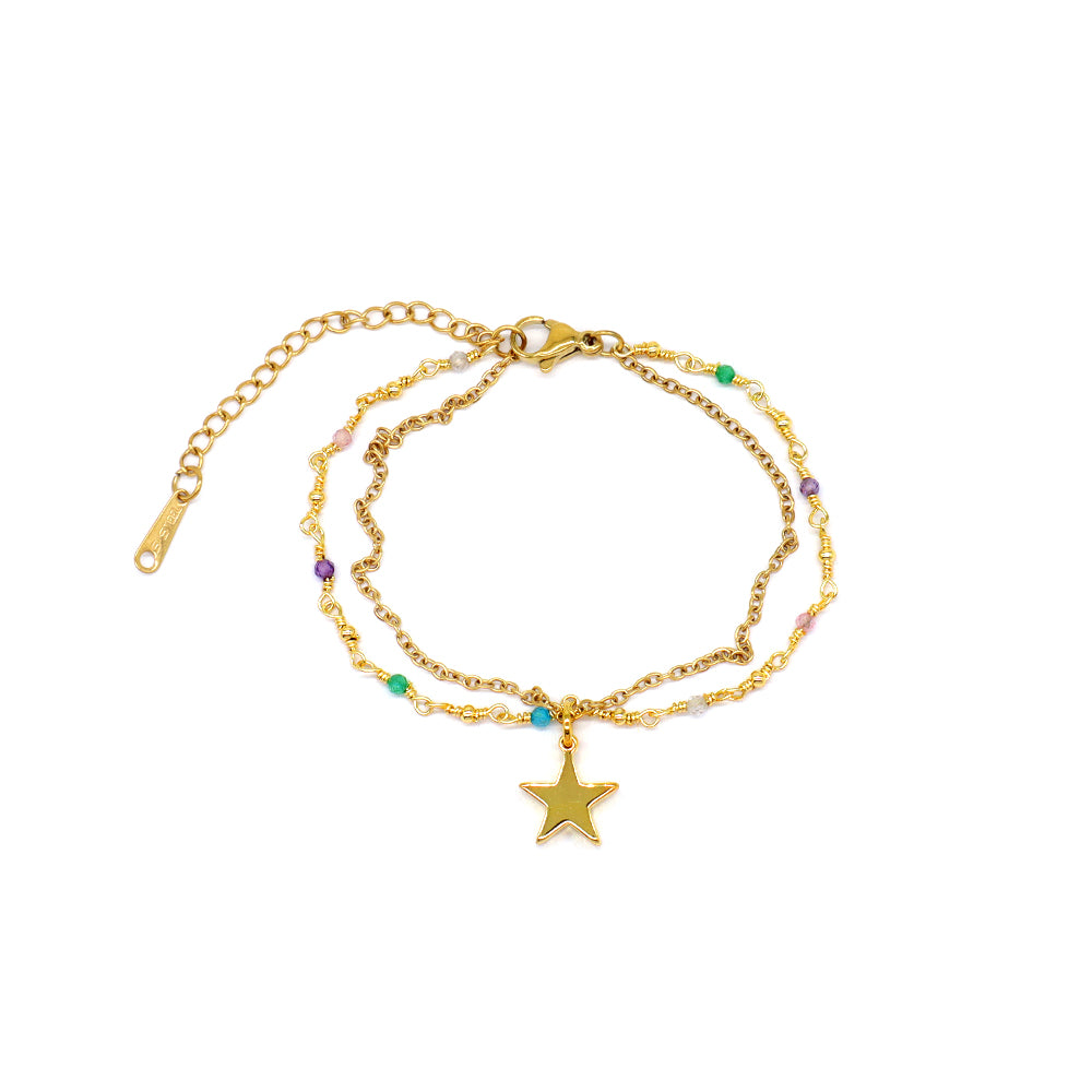 Handmade Custom Natural Stone Double Layer Bracelet