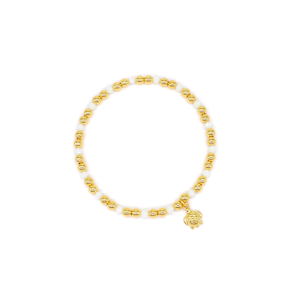 Handmade Customizable Glass Crystal Bracelet With Brass Pendant Gold Plated Bracelet