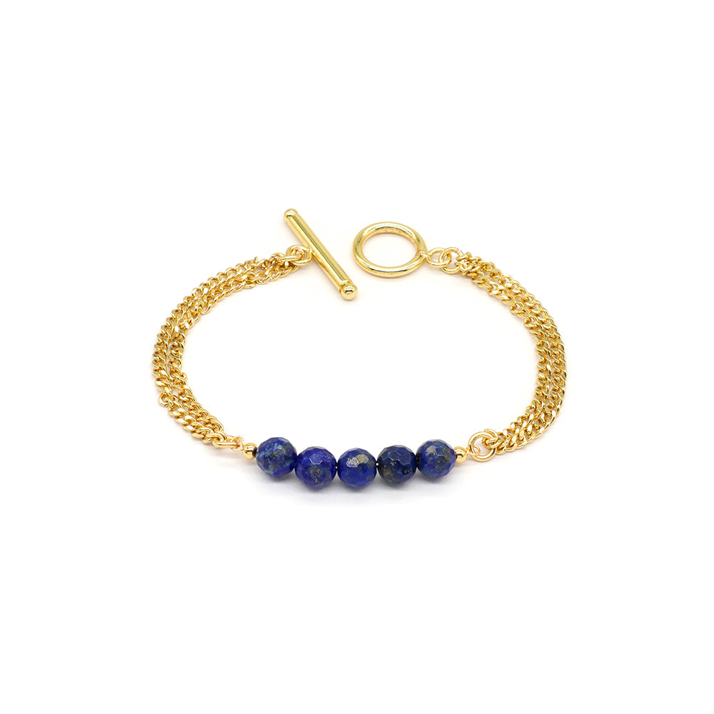 Handmade Customizable Fresh Water Pearl Natural Stone Bracelet With Brass Chain