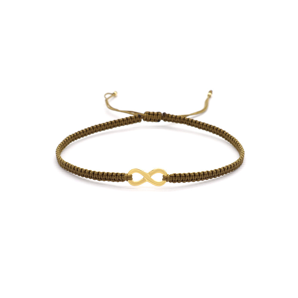 Handmade Customizable 925 Sterling Silver Charm Cotton Thread Weave Bracelet