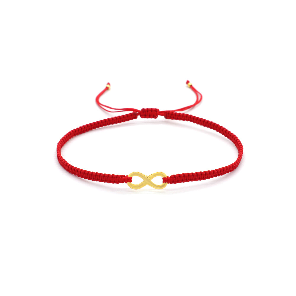 Handmade Customizable 925 Sterling Silver Charm Cotton Thread Weave Bracelet