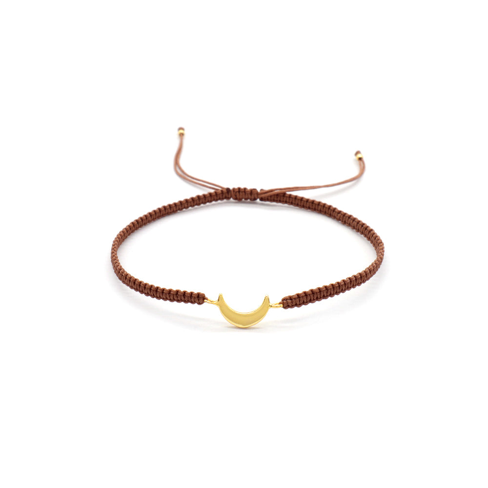 Handmade Customizable 925 Sterling Silver Charm Cotton Thread Weave Bracelet