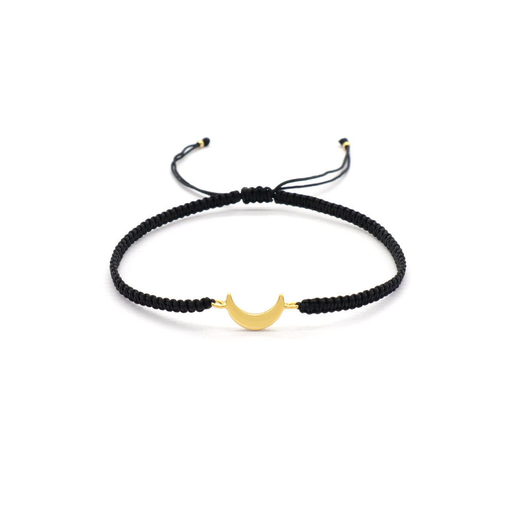 Handmade Customizable 925 Sterling Silver Charm Cotton Thread Weave Bracelet