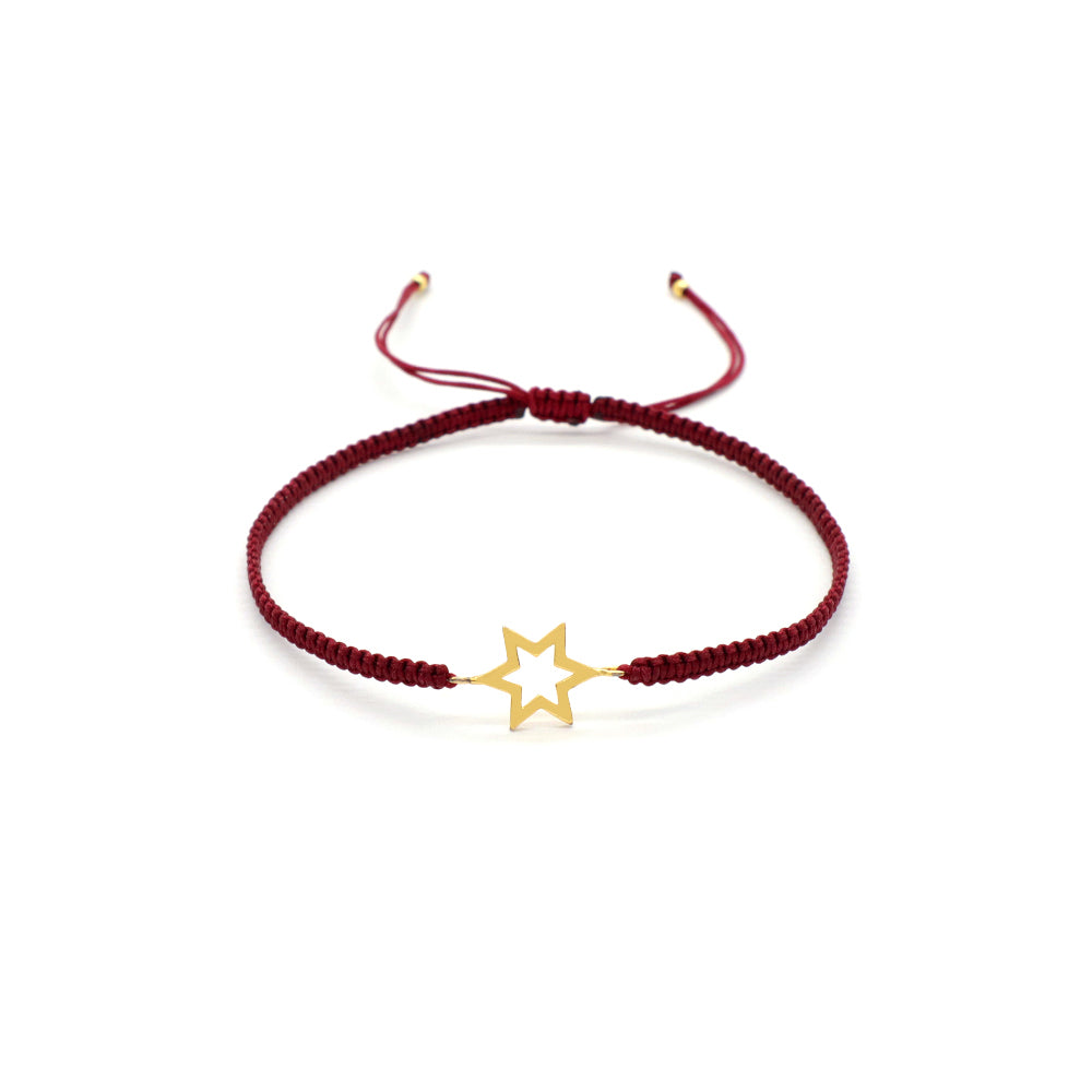 Handmade Customizable 925 Sterling Silver Charm Cotton Thread Weave Bracelet