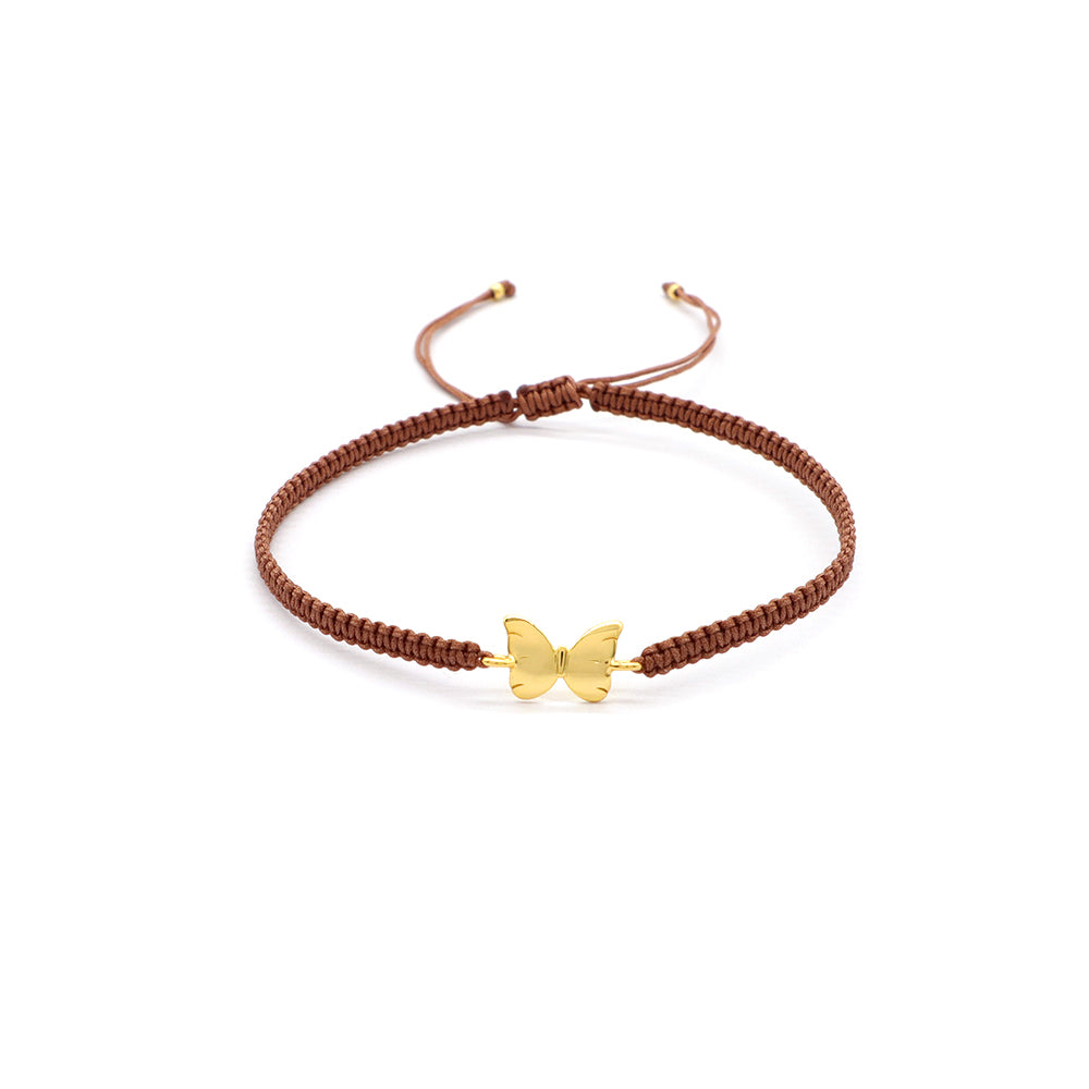 Handmade Customizable 925 Sterling Silver Charm Cotton Thread Weave Bracelet