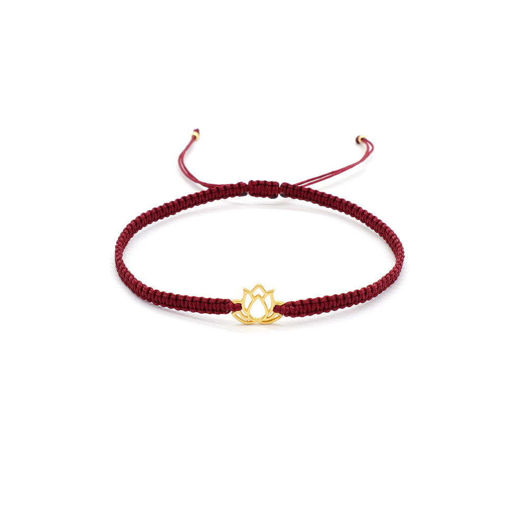 Handmade Customizable 925 Sterling Silver Charm Cotton Thread Weave Bracelet