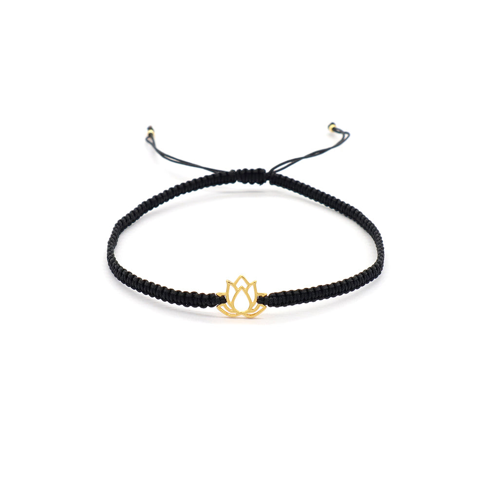 Handmade Customizable 925 Sterling Silver Charm Cotton Thread Weave Bracelet