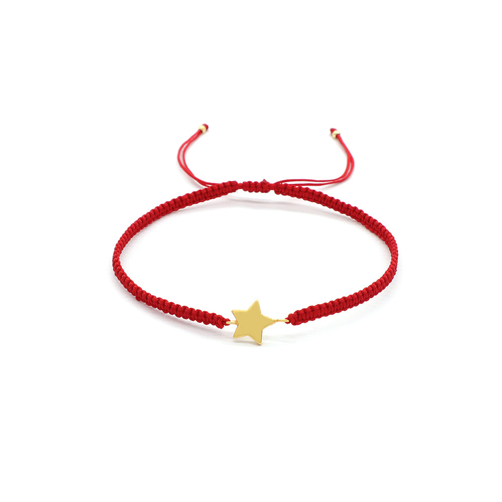 Handmade Customizable 925 Sterling Silver Charm Cotton Thread Weave Bracelet